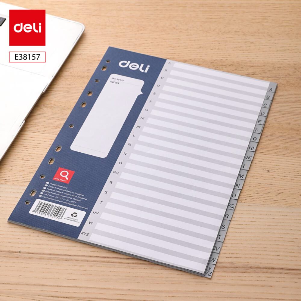 ديلي أطباق فواصل وفهرسة مصنف - 20 فاصل - قياس A4 - رمادي E38157